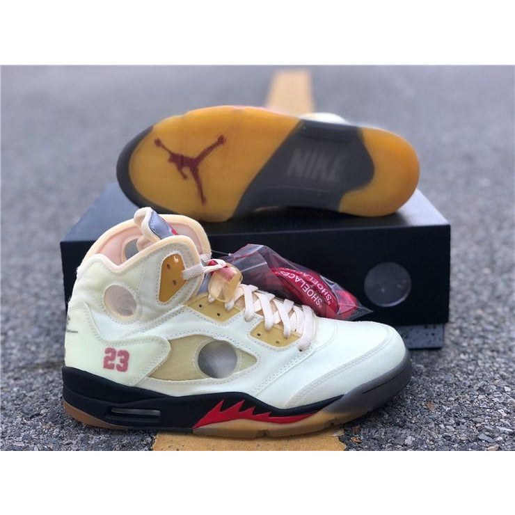 Off White X Air Jordan 5 Sail
