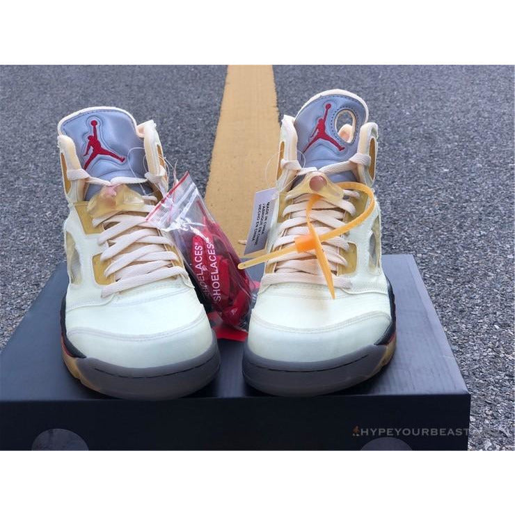 Off White X Air Jordan 5 Sail