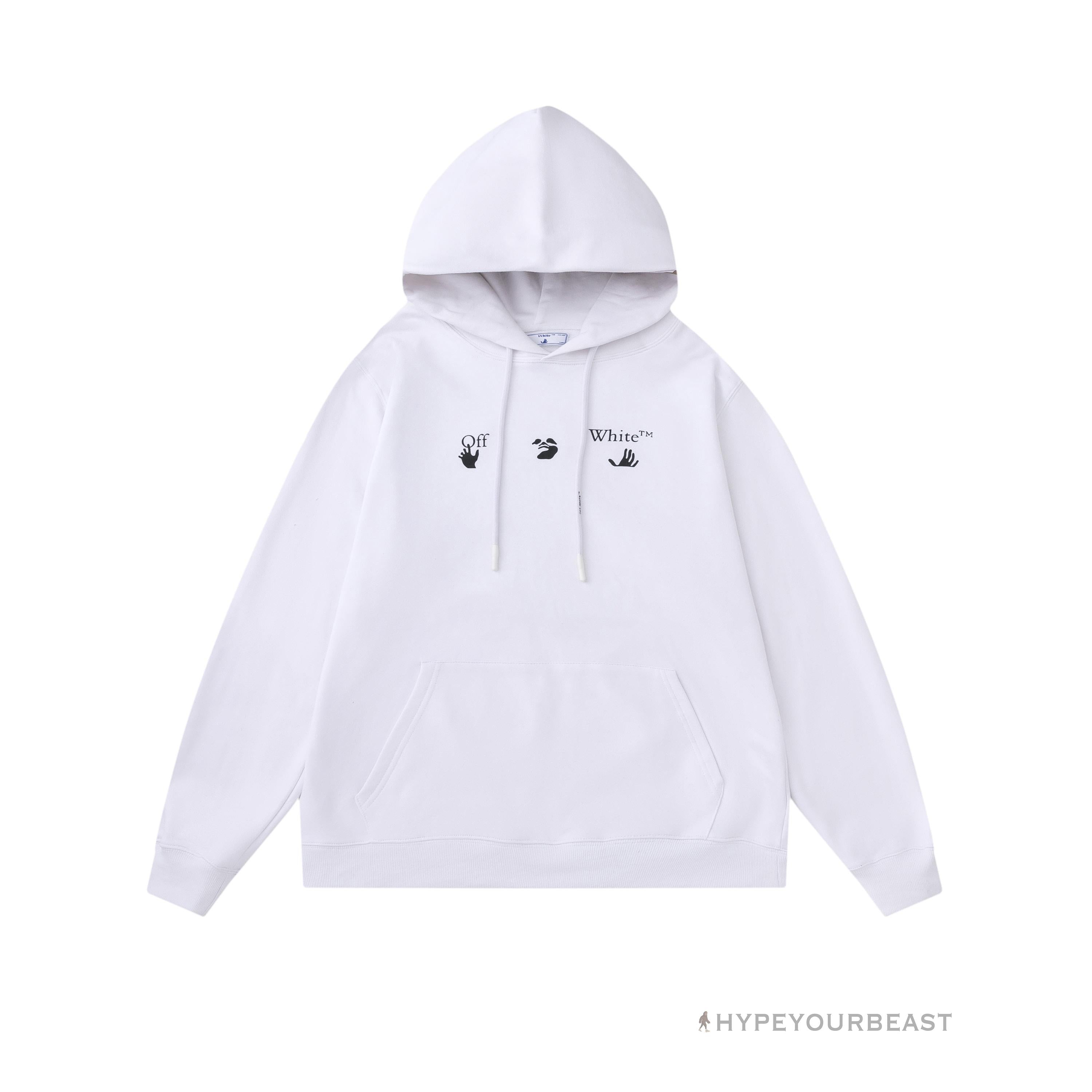 Off White Hoodie Royal - White