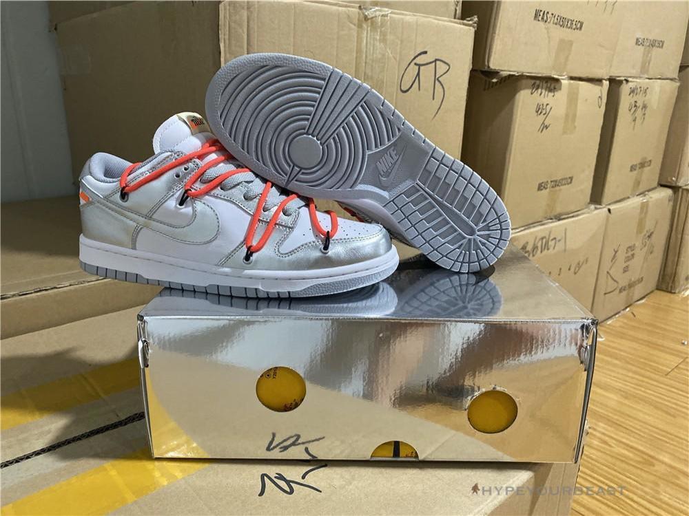Nike Off-White X Dunk Low 'Metallic Silver’