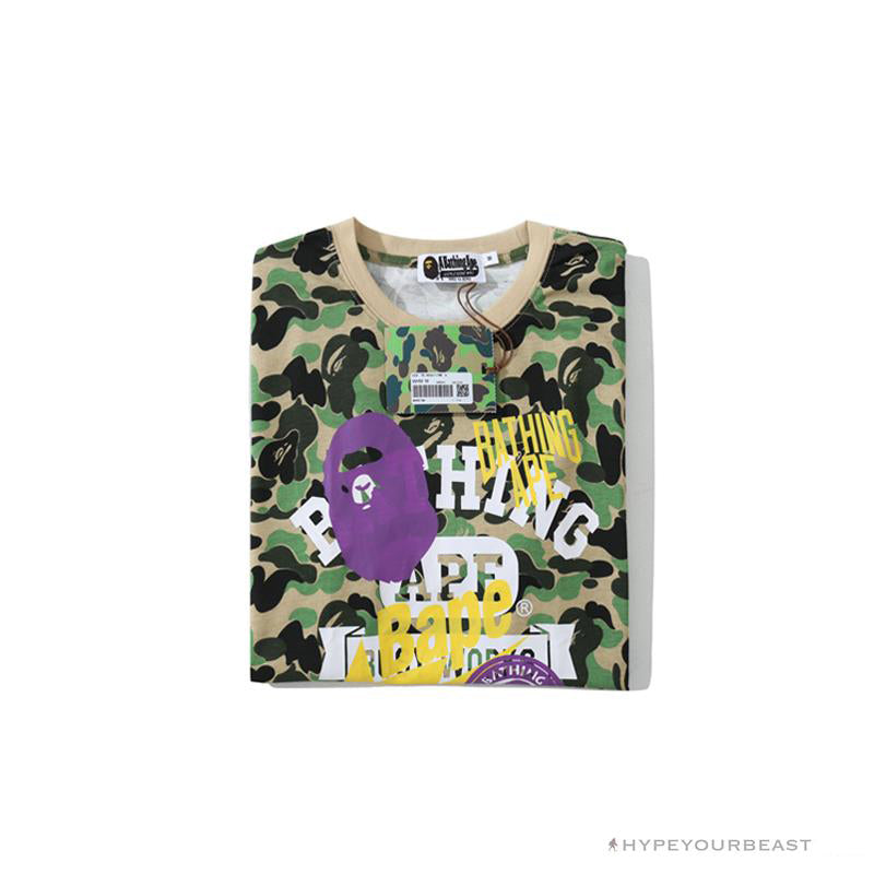 BAPE Ape Head Star Camouflage Shading Tee Shirt 'GREEN'