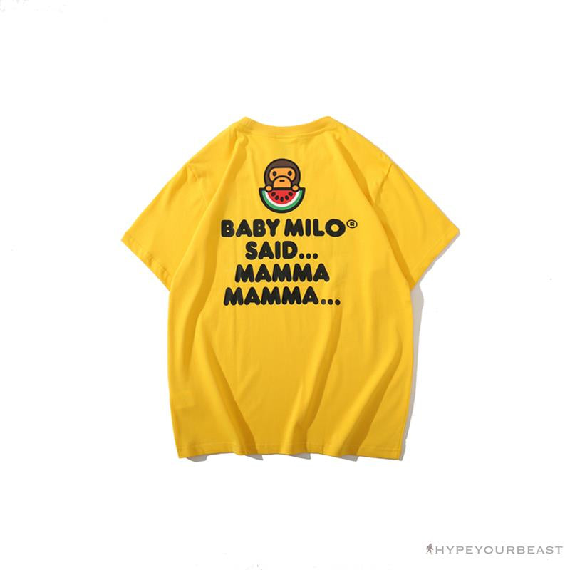 BAPE Baby Milo Watermelon Little Monkey Tee Shirt 'YELLOW'
