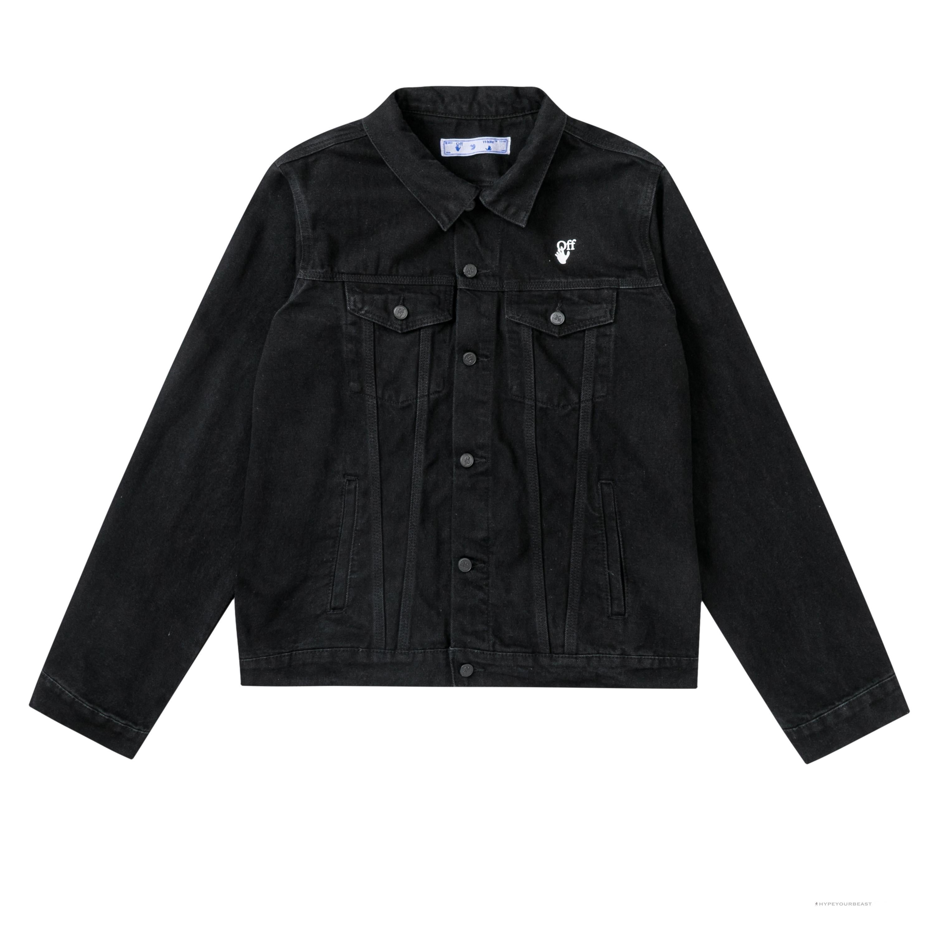 Off White Denim Black Jacket - White