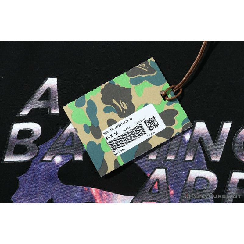 BAPE Universe Solar System Ape Man Head Tee Shirt 'BLACK'