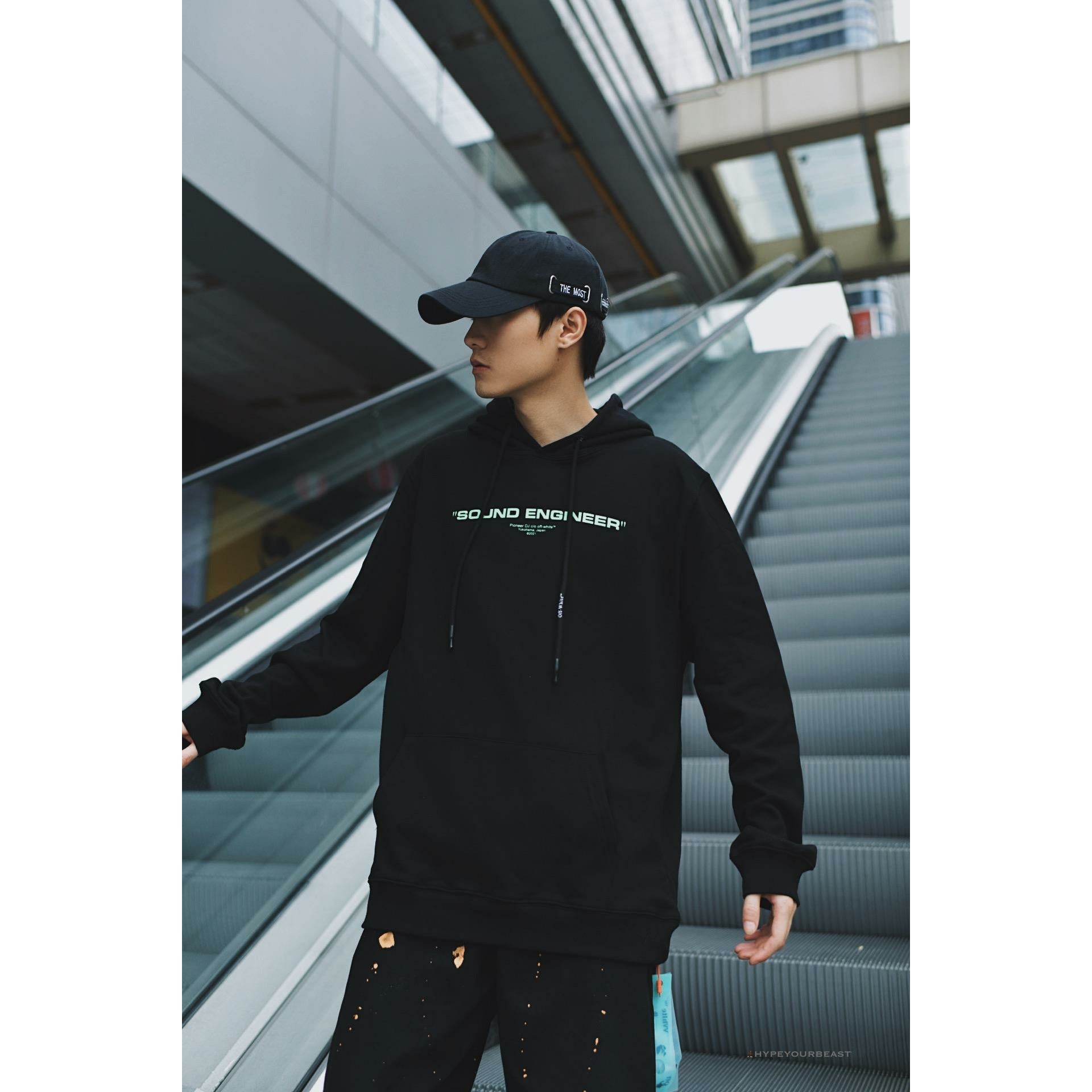 Off White Hoodie Machine Black