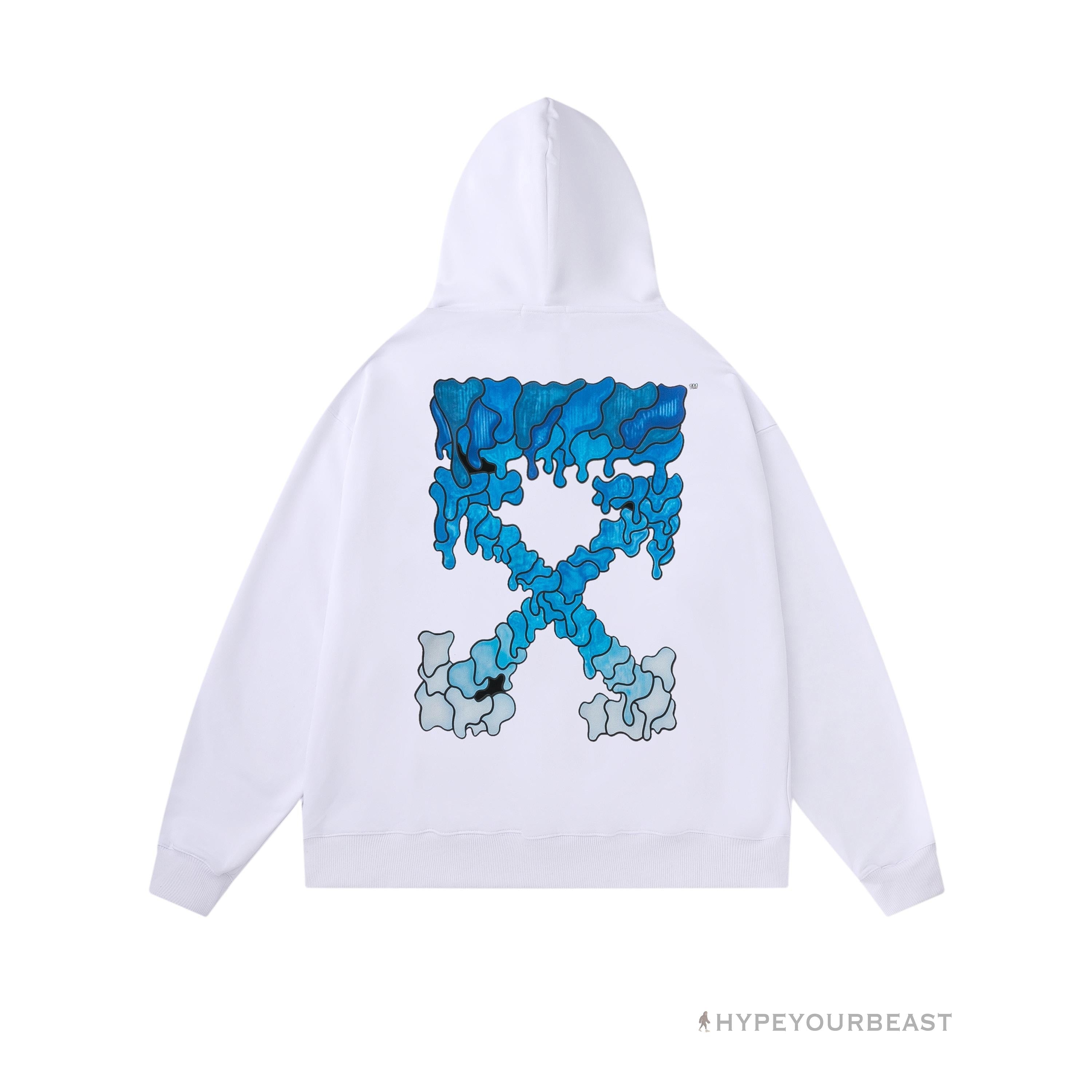 Off White Hoodie Royal - White