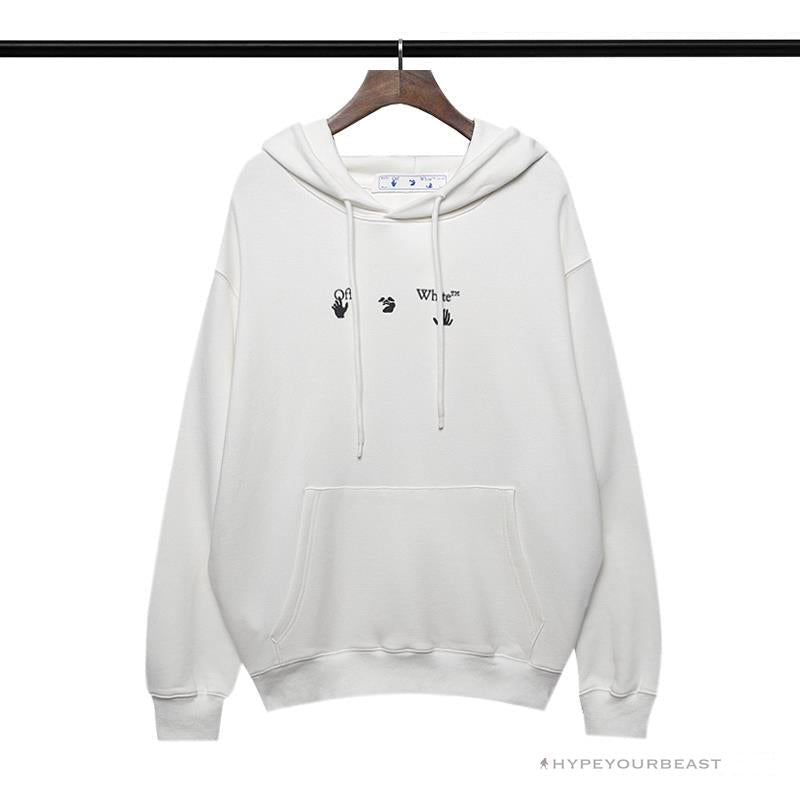 Off White Hoodie White GREY