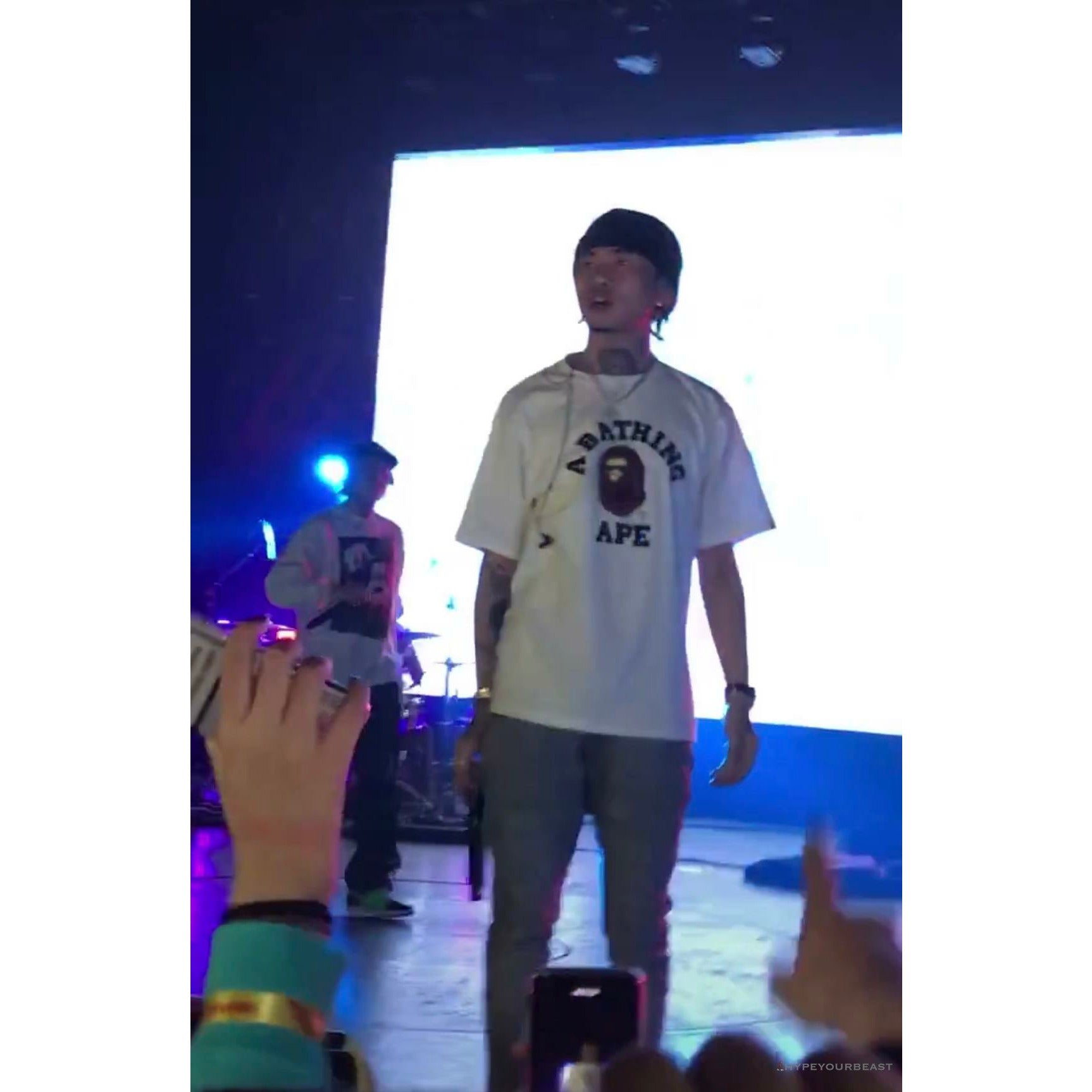 BAPE Classic Basic Ape Man Head English LOGO Tee Shirt 'WHITE'