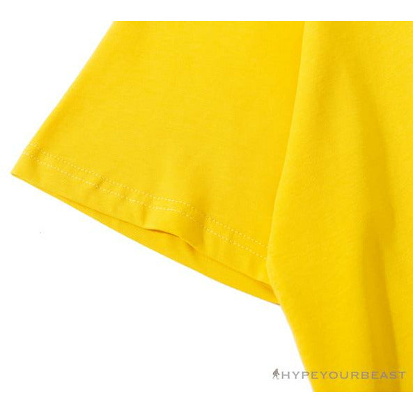 BAPE KIDS Small Net Pocket Ape Man Head Tee Shirt 'YELLOW'