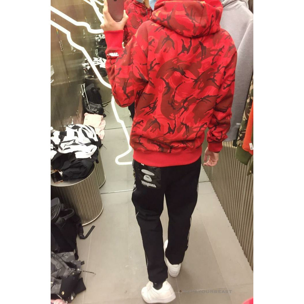 Bape Camo Hoodie Red Camouflage