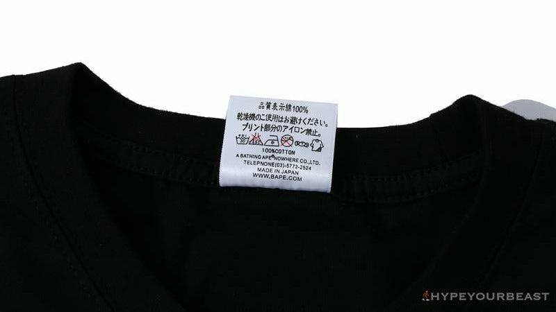 BAPE Ape Head Blue X Yellow Contrast Letter Tee Shirt