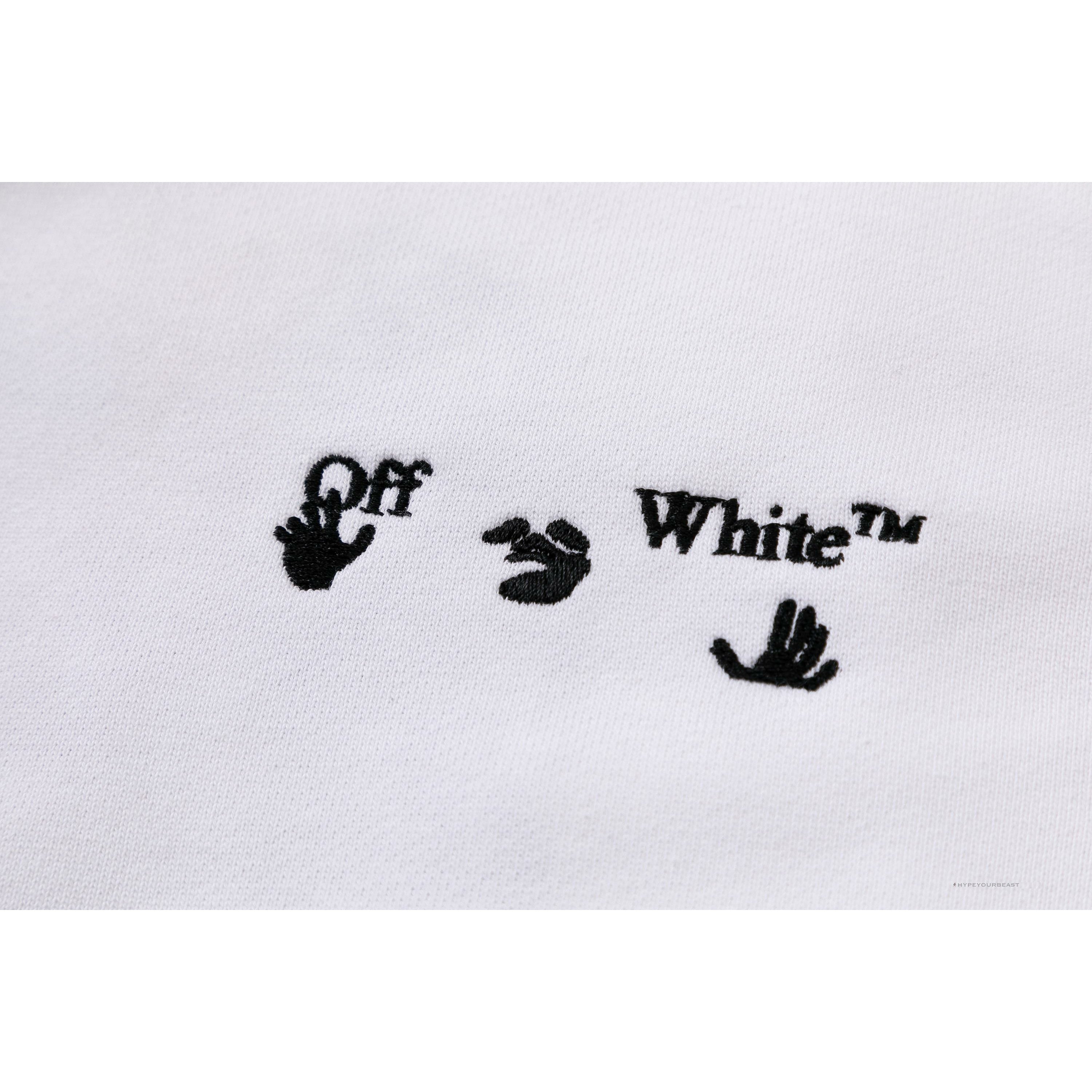 Off White Hoodie Embroidered White