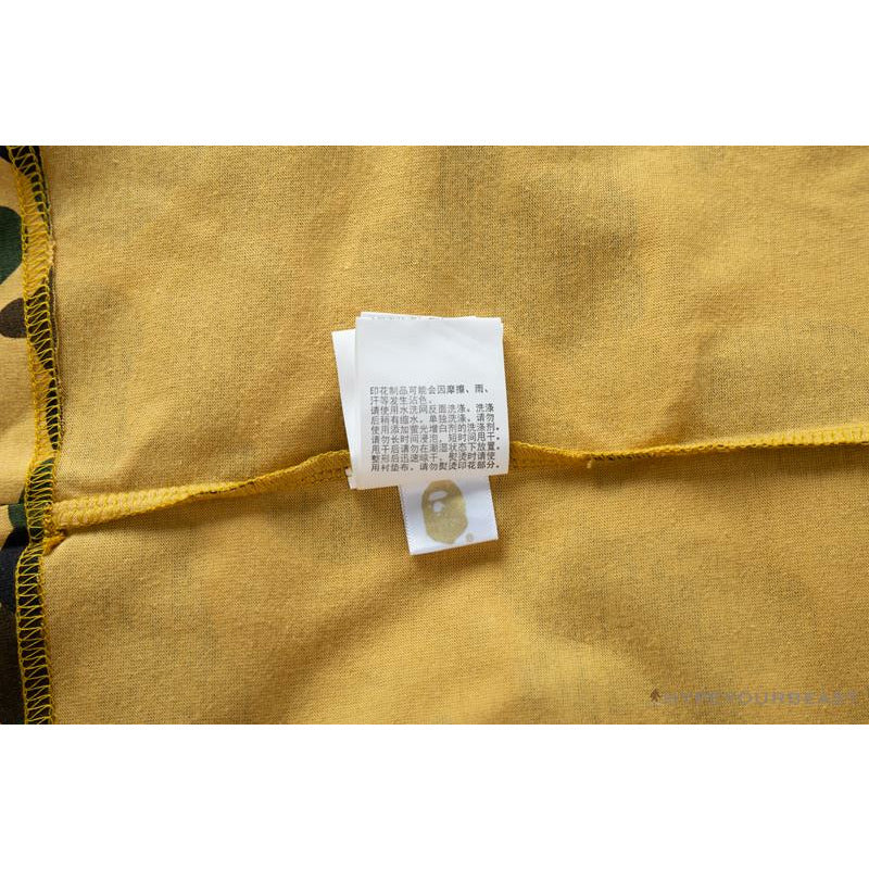 BAPE KIDS Elbow Hug Gorilla Camouflage Tee Shirt 'YELLOW'