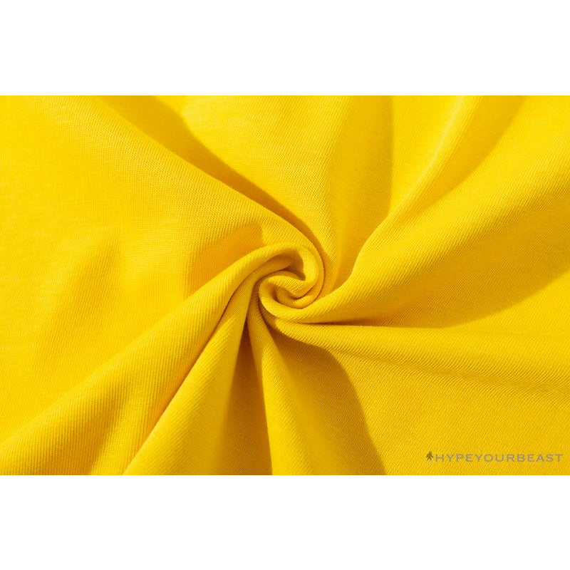 BAPE KIDS Small Net Pocket Ape Man Head Tee Shirt 'YELLOW'