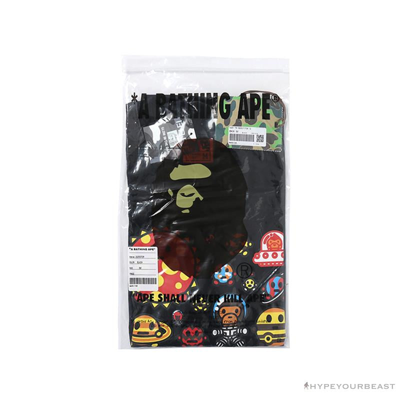 BAPE Baby Milo Galaxy Astronaut Luminous Tee Shirt 'BLACK'
