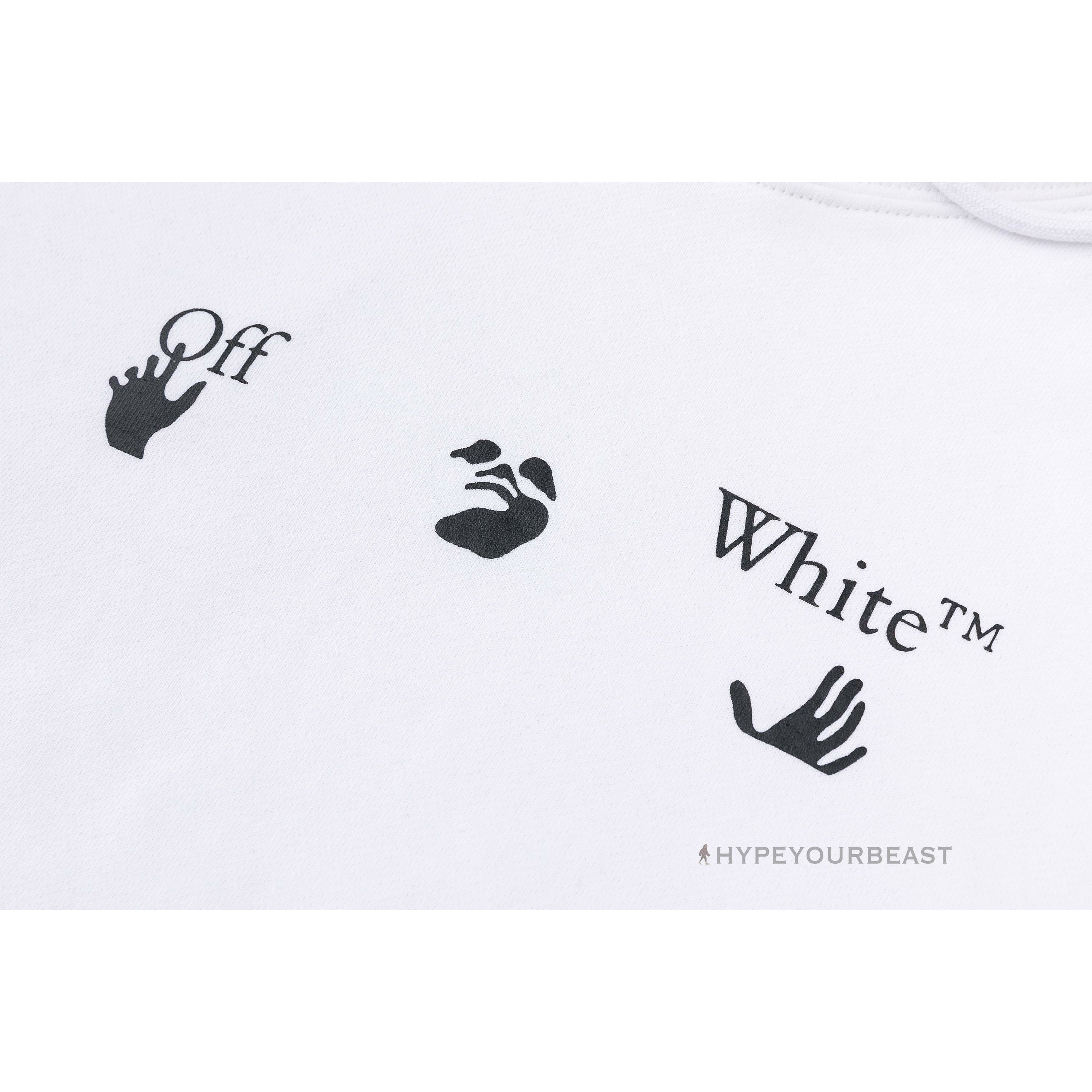 Off White Hoodie Royal - White