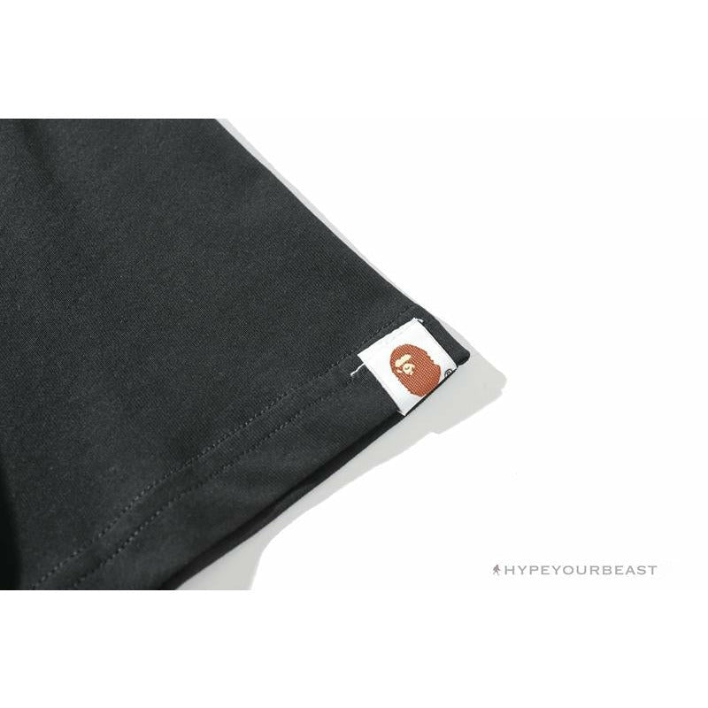 BAPE Messy Letters Upside Down Little Ape Head Tee Shirt 'BLACK'