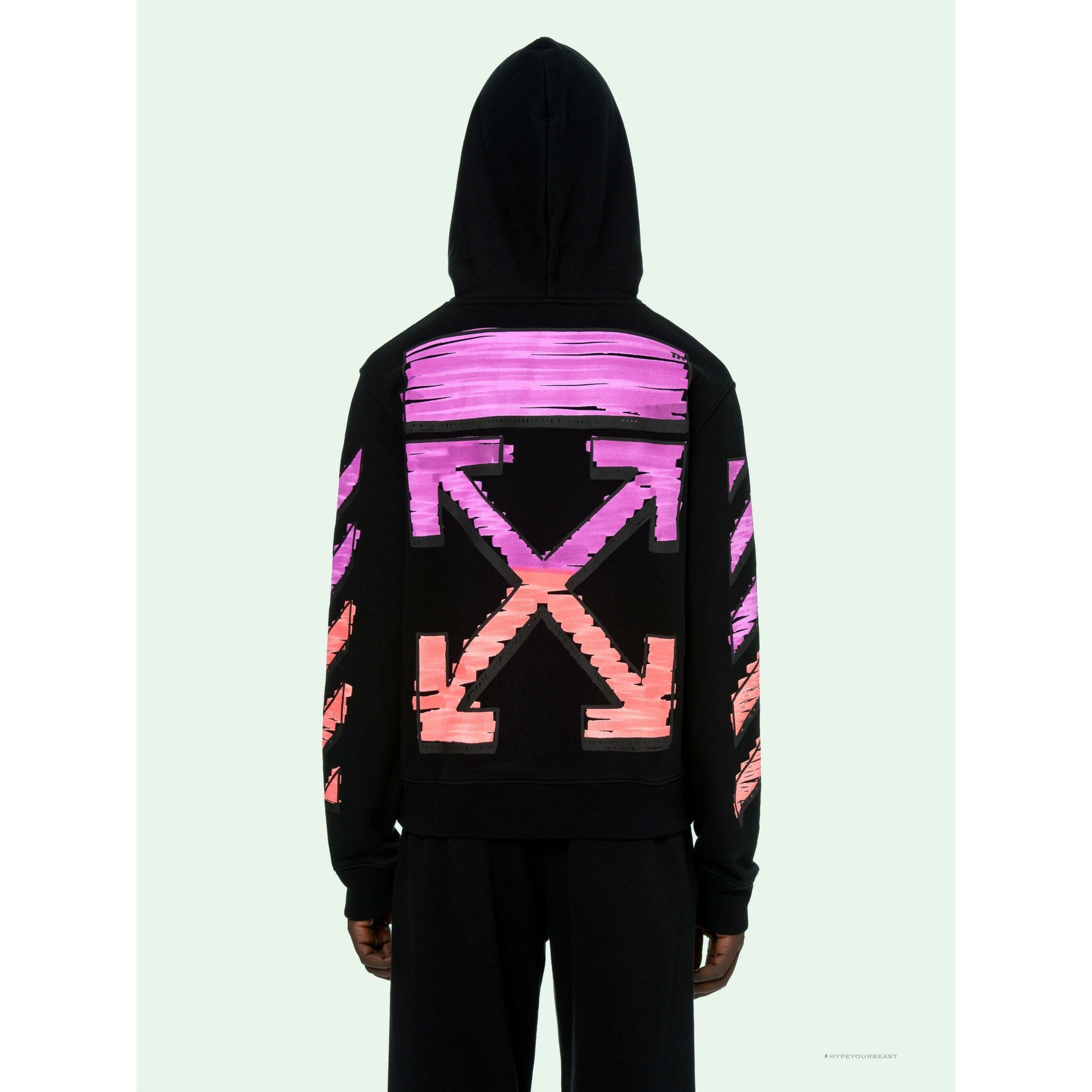 Off White Hoodie Black PINK