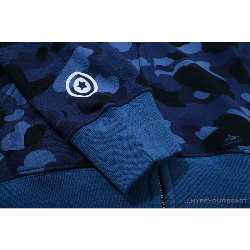 BAPE x PSG Paris Saint-Germain Camouflage Blue Hoodie