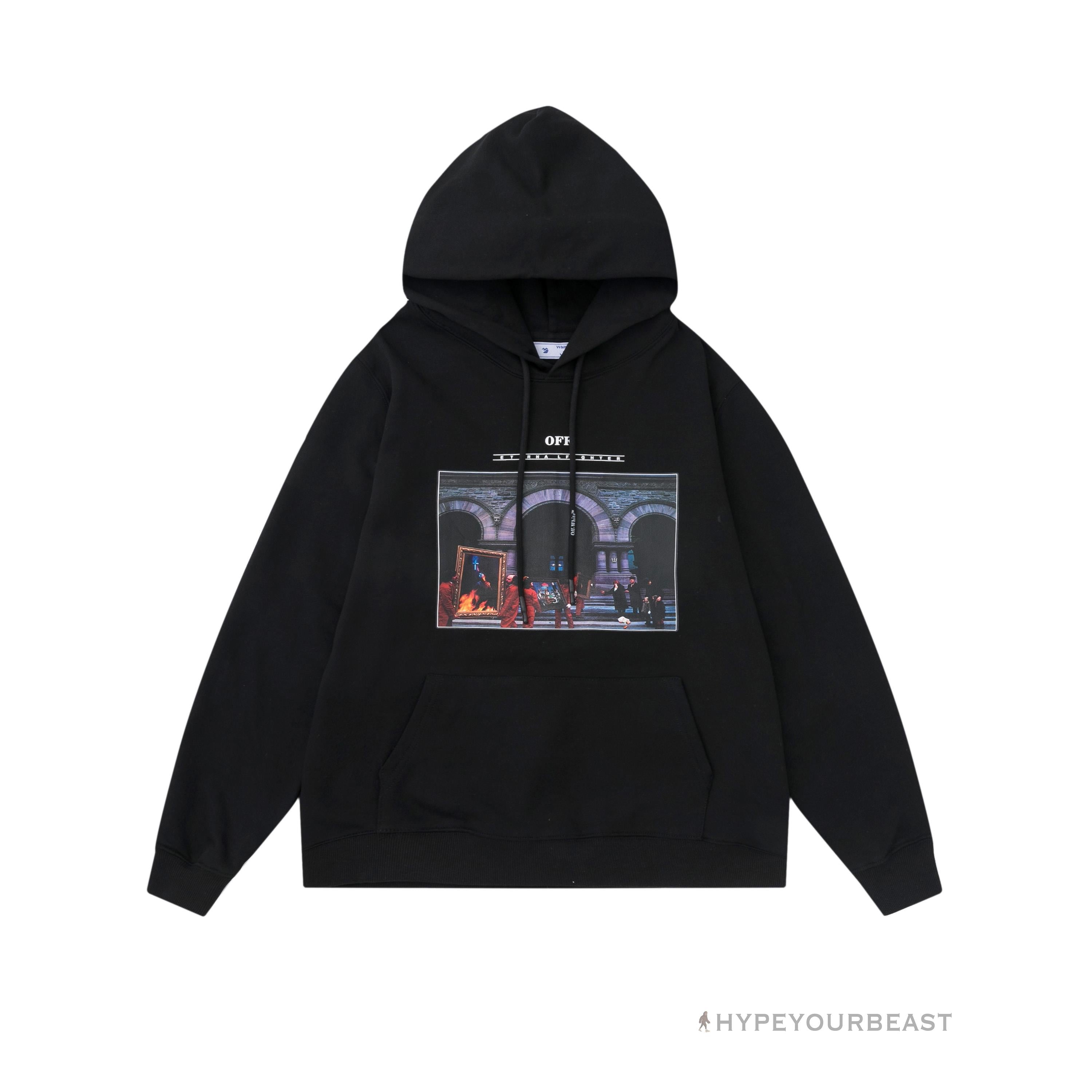 Off White Hoodie Fighter - Black