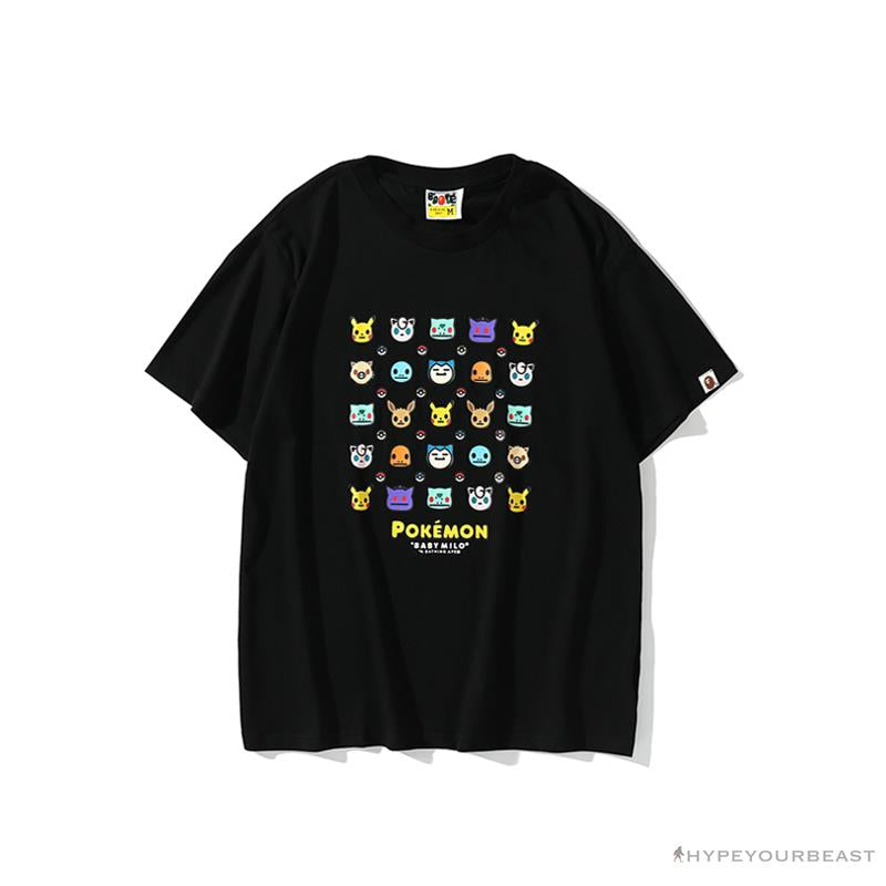 BAPE Baby Milo Pokémon Tee Shirt 'BLACK'