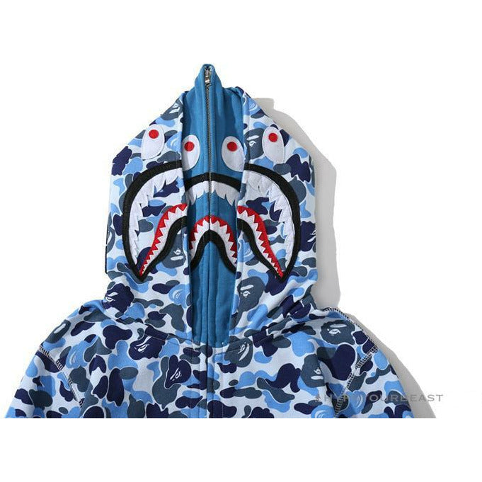 Bape Camo Hoodie Shark Head BLUE