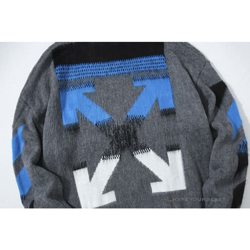 Off White Hoodie Grey Blue