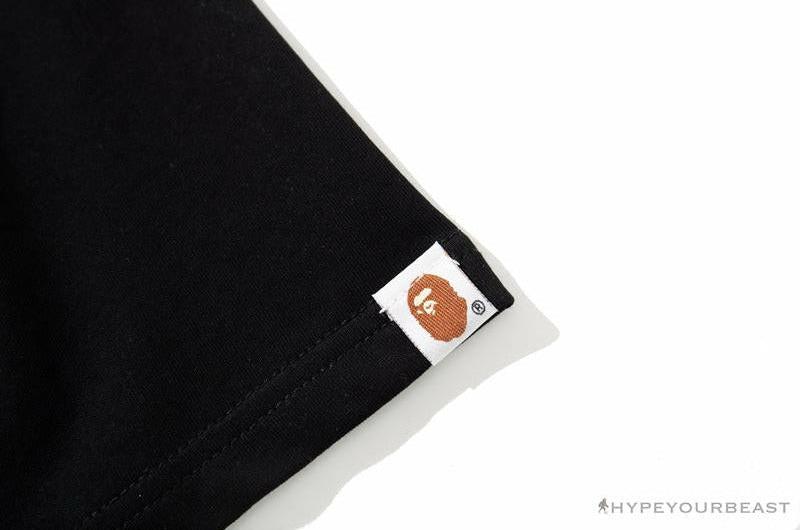 BAPE Ape Man Head 28th Anniversary Camouflage Color Block Tee 'BLACK'