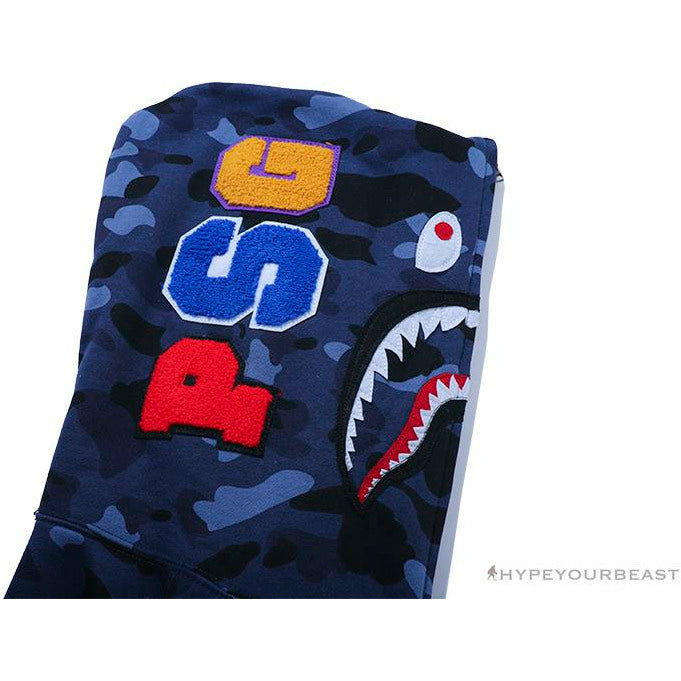 BAPE x PSG Paris Saint-Germain Camouflage Blue Hoodie