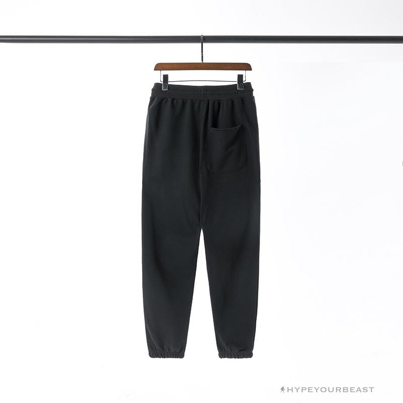 BAPE Classic Ape Head Embroidered Standard Cotton Terry Pants 'BLACK'