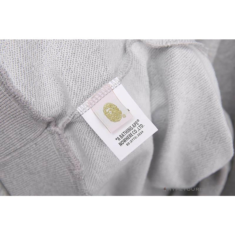 BAPE Classic Ape Head Embroidered Long Sleeve Shirt 'GREY'