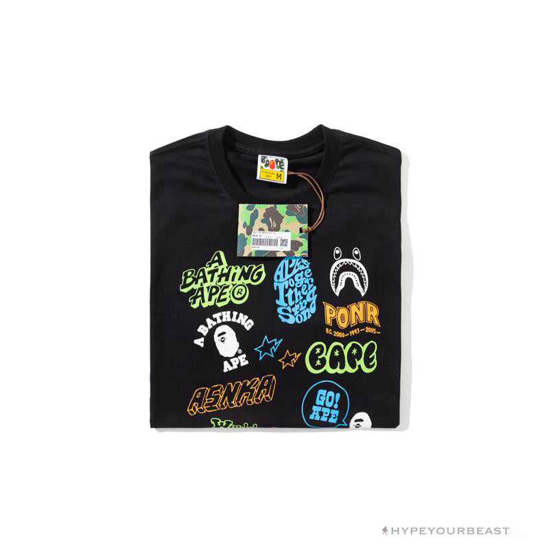BAPE Street Graffiti Tee Shirt 'BLACK'
