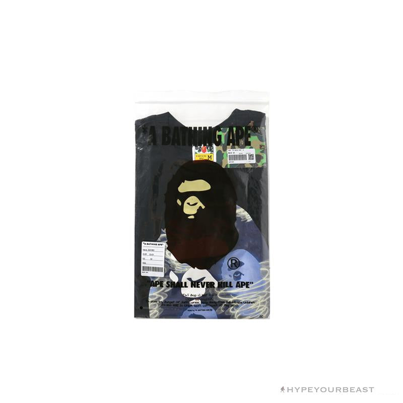 BAPE Blue Ape Head Green Storm Tee Shirt 'BLACK'