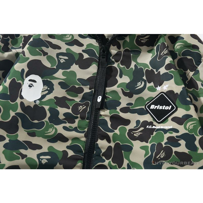 BAPE x FCRB Joint Double Zip Camouflage Hoodie 'GREEN'